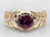 Yellow Gold Rhodolite Garnet Ring with Diamond Accents