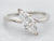 White Gold Marquise Cut Diamond Solitaire Bypass Engagement Ring