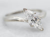 White Gold Marquise Cut Diamond Solitaire Bypass Engagement Ring