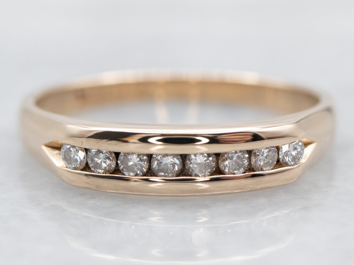 Yellow Gold Channel Set Diamond Wedding Band