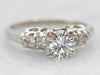 White Gold Diamond Engagement Ring With Diamond Accents
