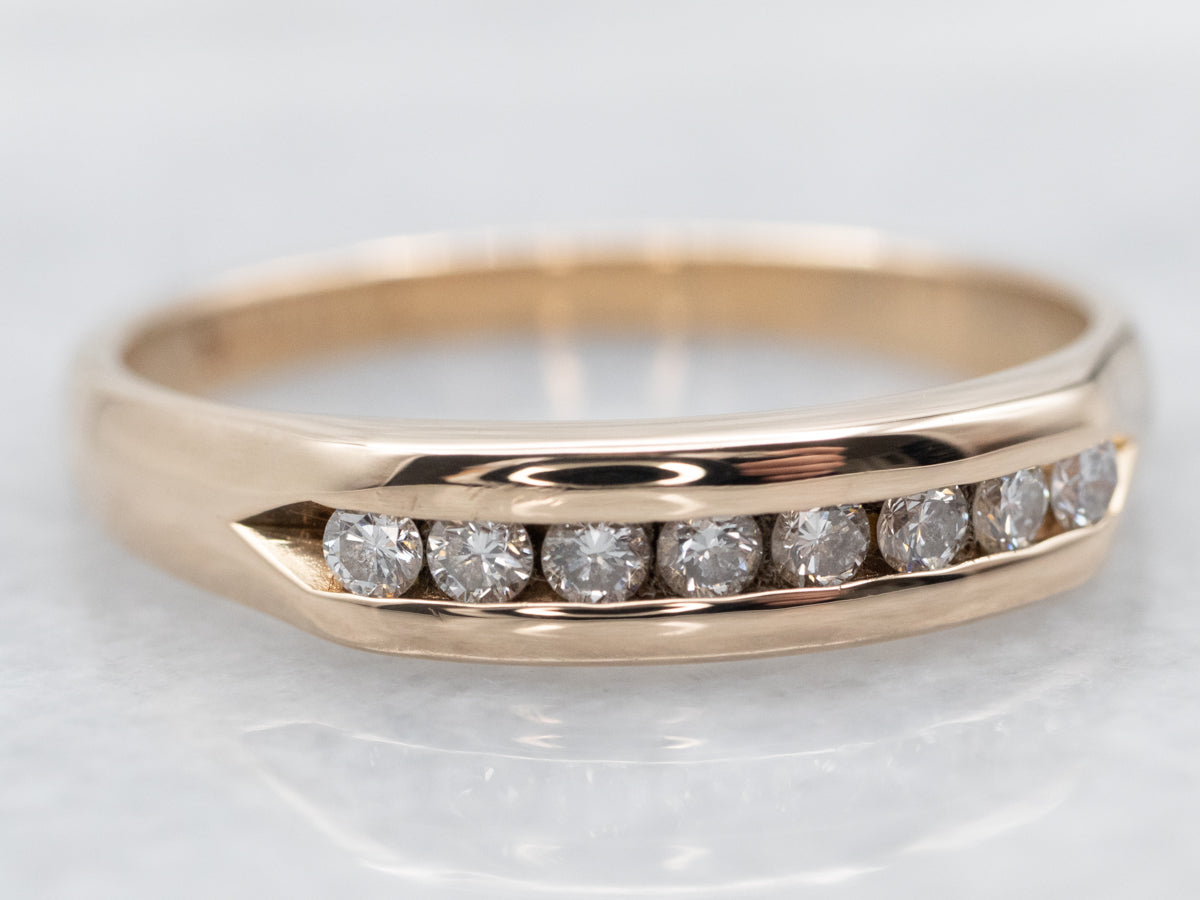 Yellow Gold Channel Set Diamond Wedding Band