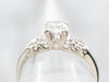 White Gold Diamond Engagement Ring With Diamond Accents