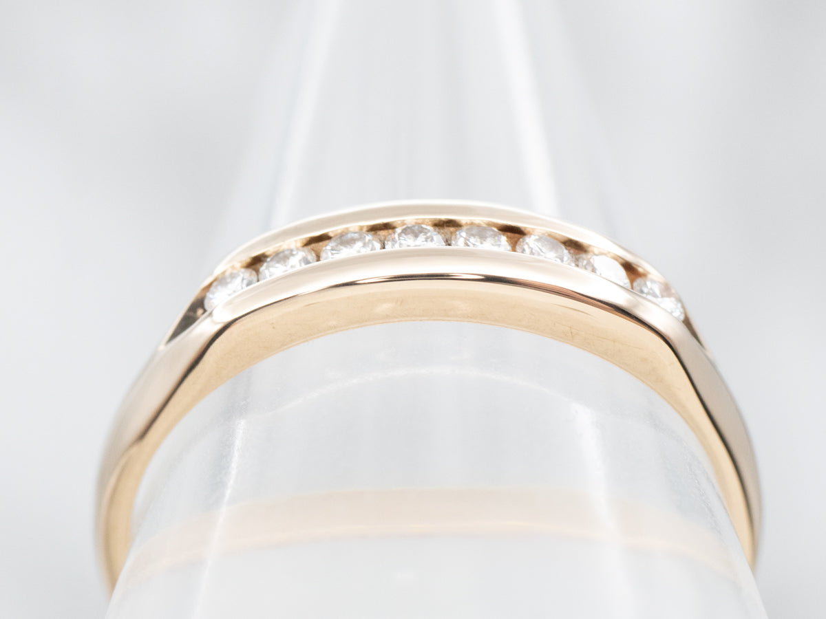 Yellow Gold Channel Set Diamond Wedding Band