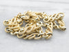 Yellow Gold Textured Knot Link Necklace with Spring Ring Clasp