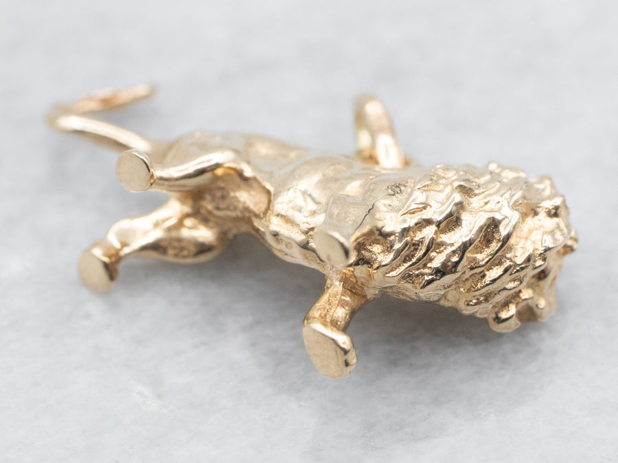 Vintage Gold Lion Charm or Pendant