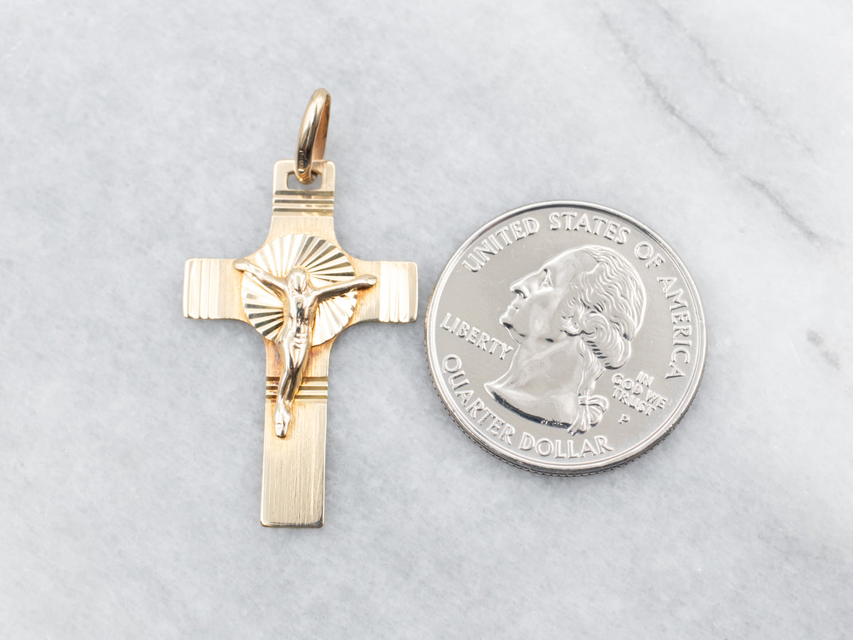 Vintage Gold Crucifix Pendant
