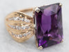 Two Tone Amethyst Ring with Diamond Accents