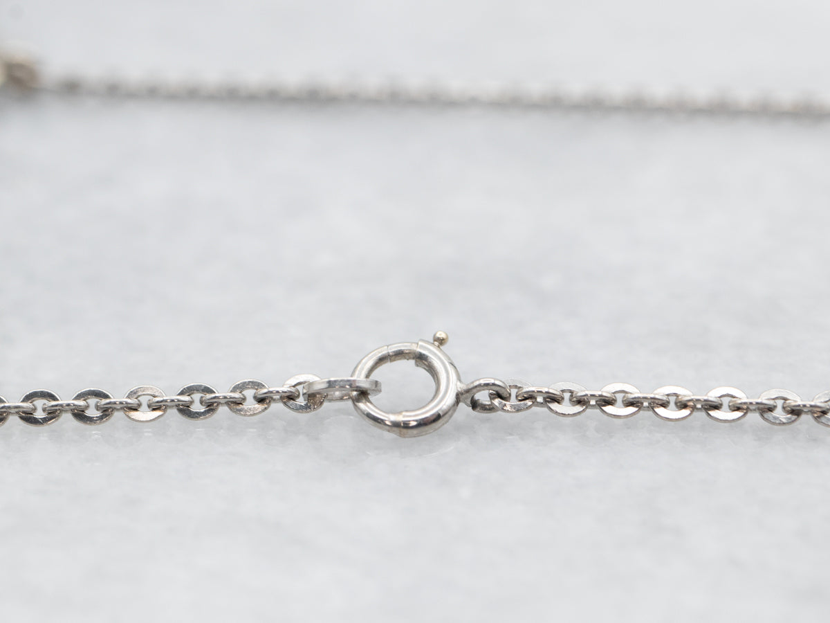 White Gold Diamond Solitaire Pendant Necklace