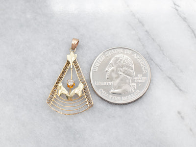 Antique Old Mine Cut Diamond Lavalier Pendant