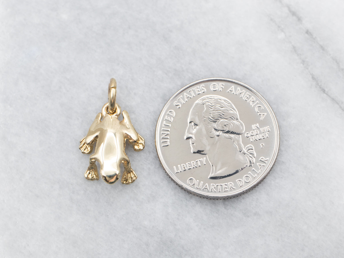 Vintage Gold Frog Charm