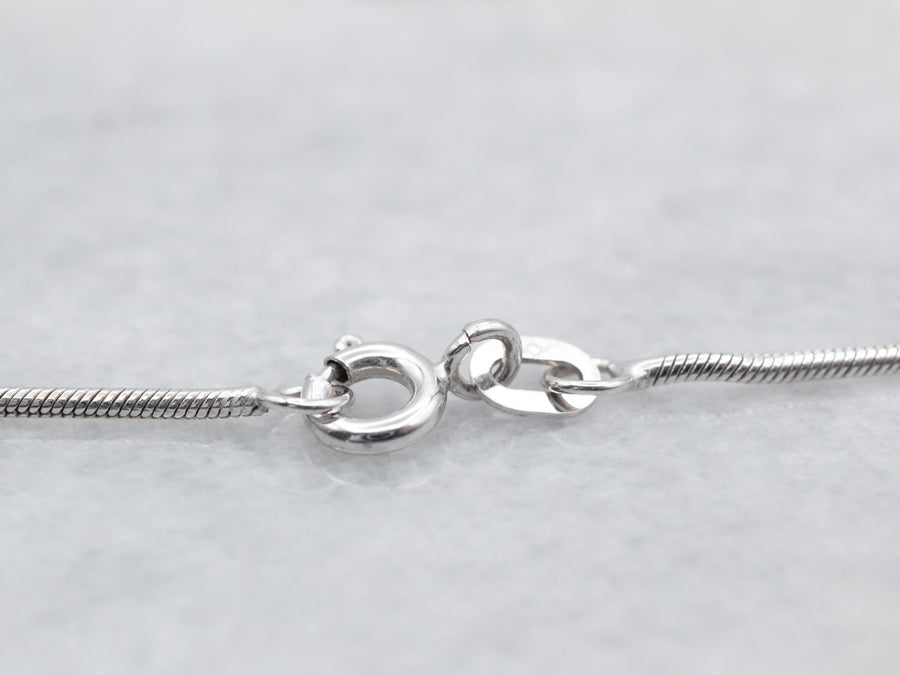 White Gold Snake Chain with Spring Ring Clasp