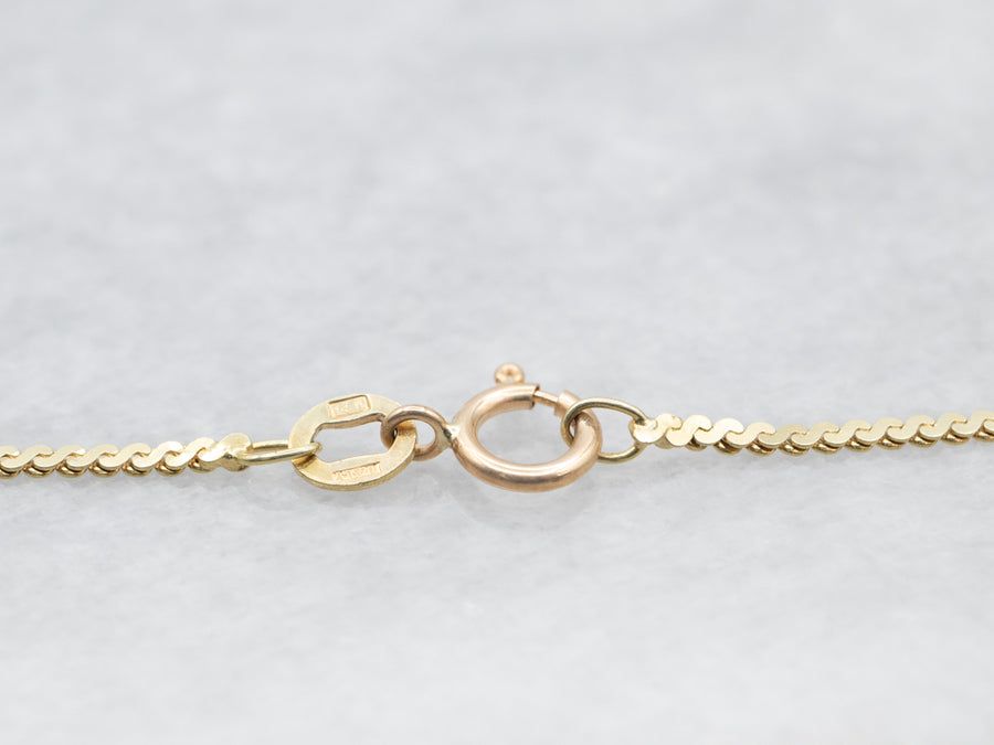 Yellow Gold Serpentine Chain with Spring Ring Clasp