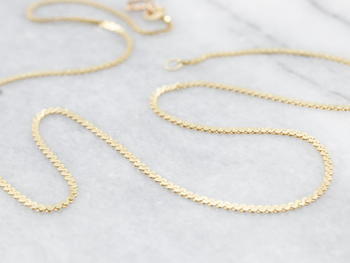 Yellow Gold Serpentine Chain with Spring Ring Clasp