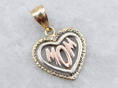 Sweetheart Gold "MOM" Heart Pendant