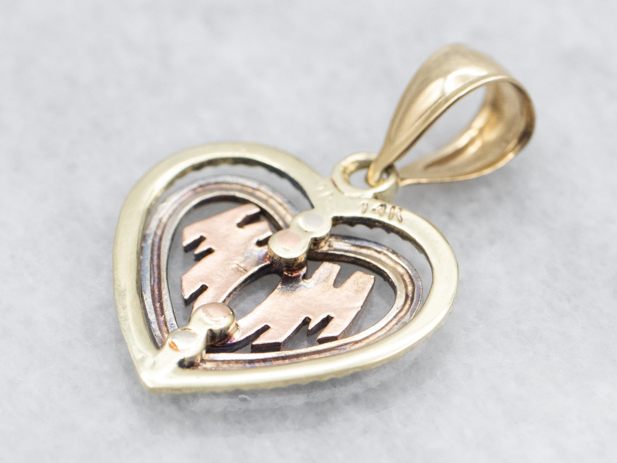 Sweetheart Gold "MOM" Heart Pendant