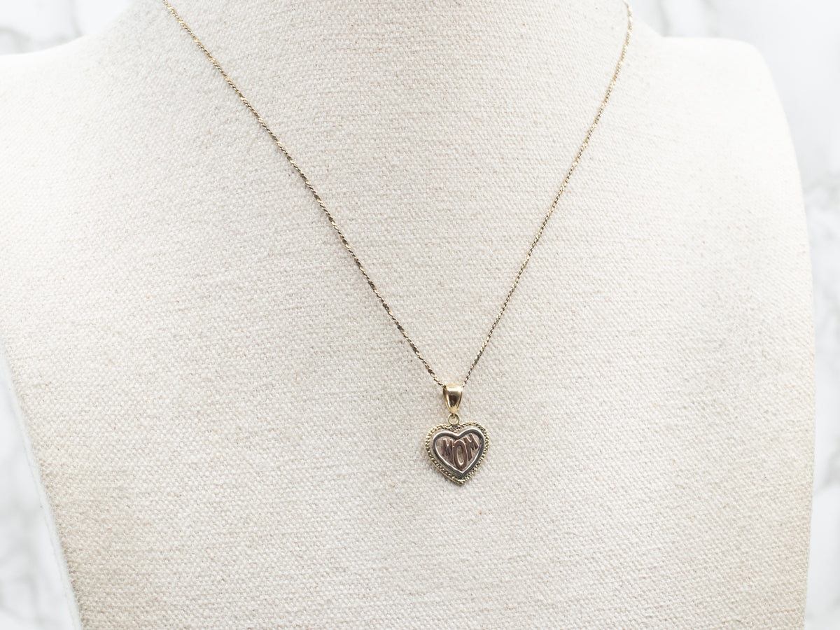 Sweetheart Gold "MOM" Heart Pendant