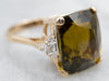 Yellow Gold Tourmaline Ring with Diamond Accents