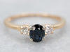 Yellow Gold Sapphire Ring with Diamond Accents