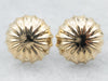 Yellow Gold Hollow Pinwheel Button Stud Earrings