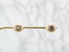 Yellow Gold Hollow Pinwheel Button Stud Earrings