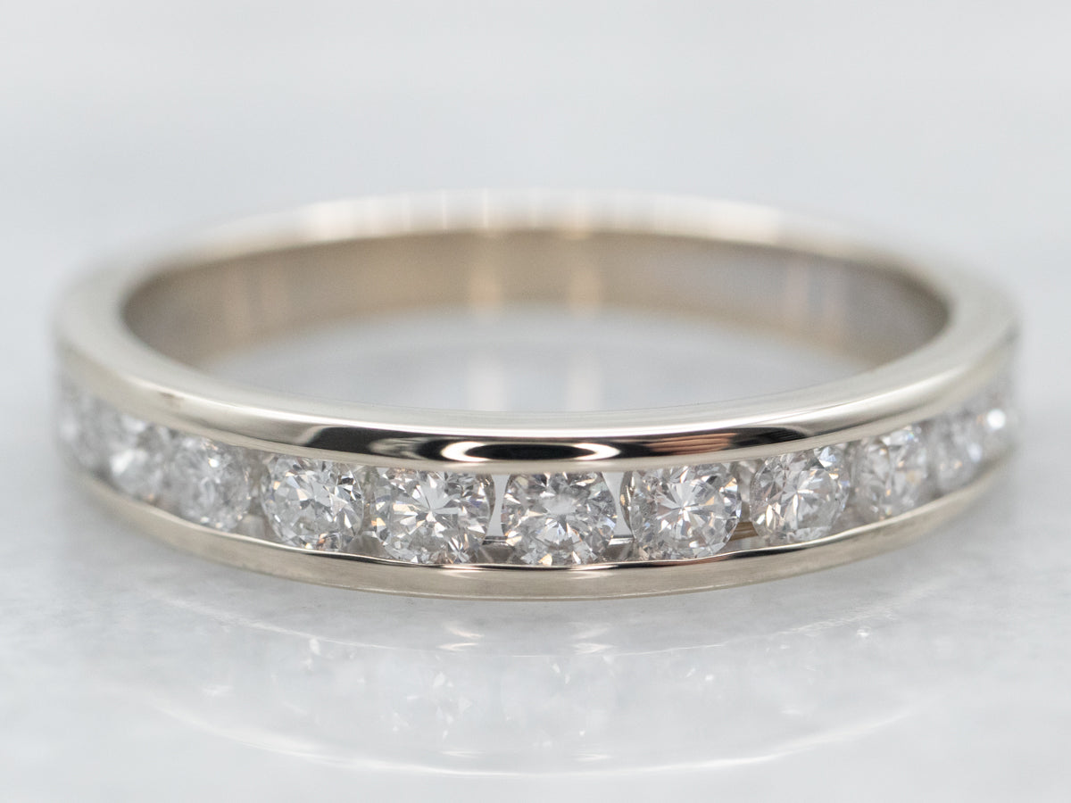 White Gold Channel Set Diamond Wedding Band