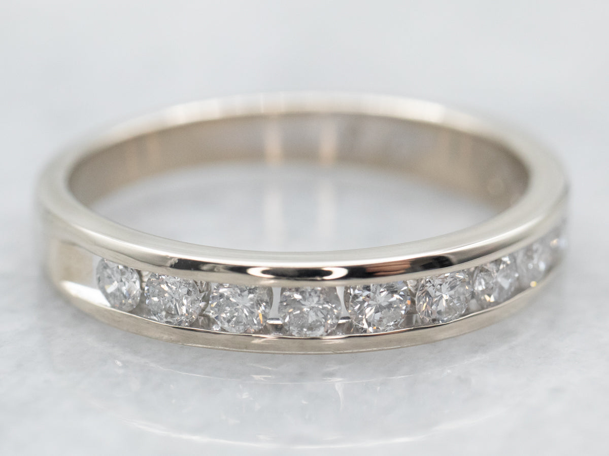 White Gold Channel Set Diamond Wedding Band