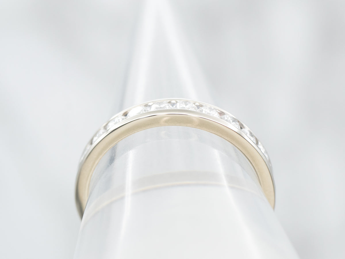 White Gold Channel Set Diamond Wedding Band