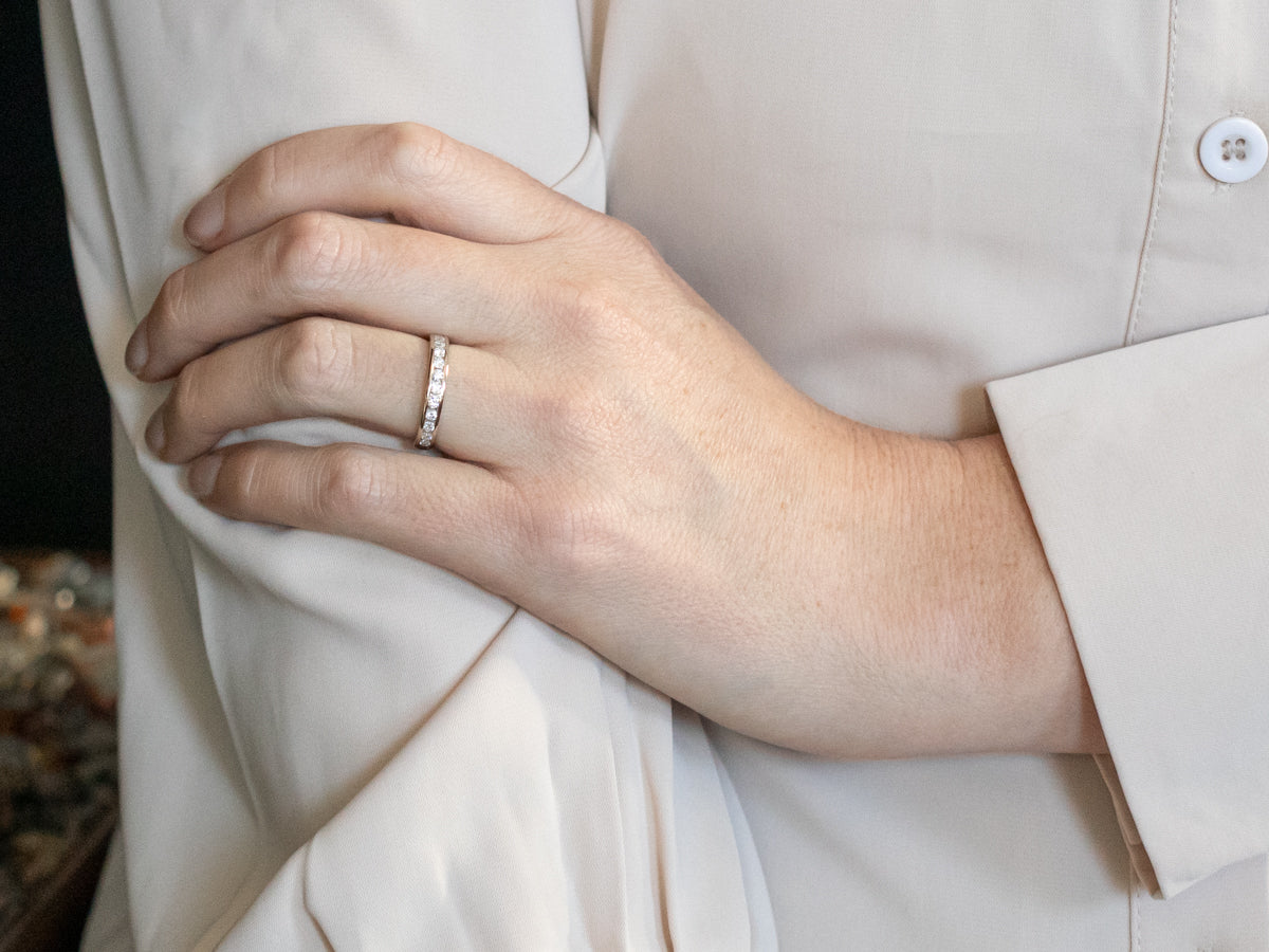 White Gold Channel Set Diamond Wedding Band