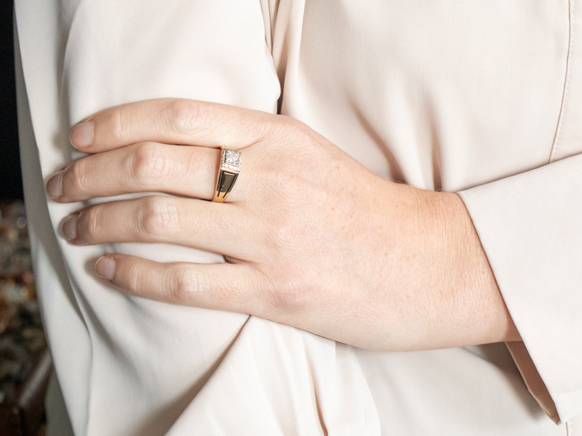 Men's Vintage Diamond Solitaire Engagement Ring