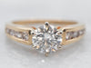 Modern Diamond Engagement Ring with Channel Set Diamond Shoulders