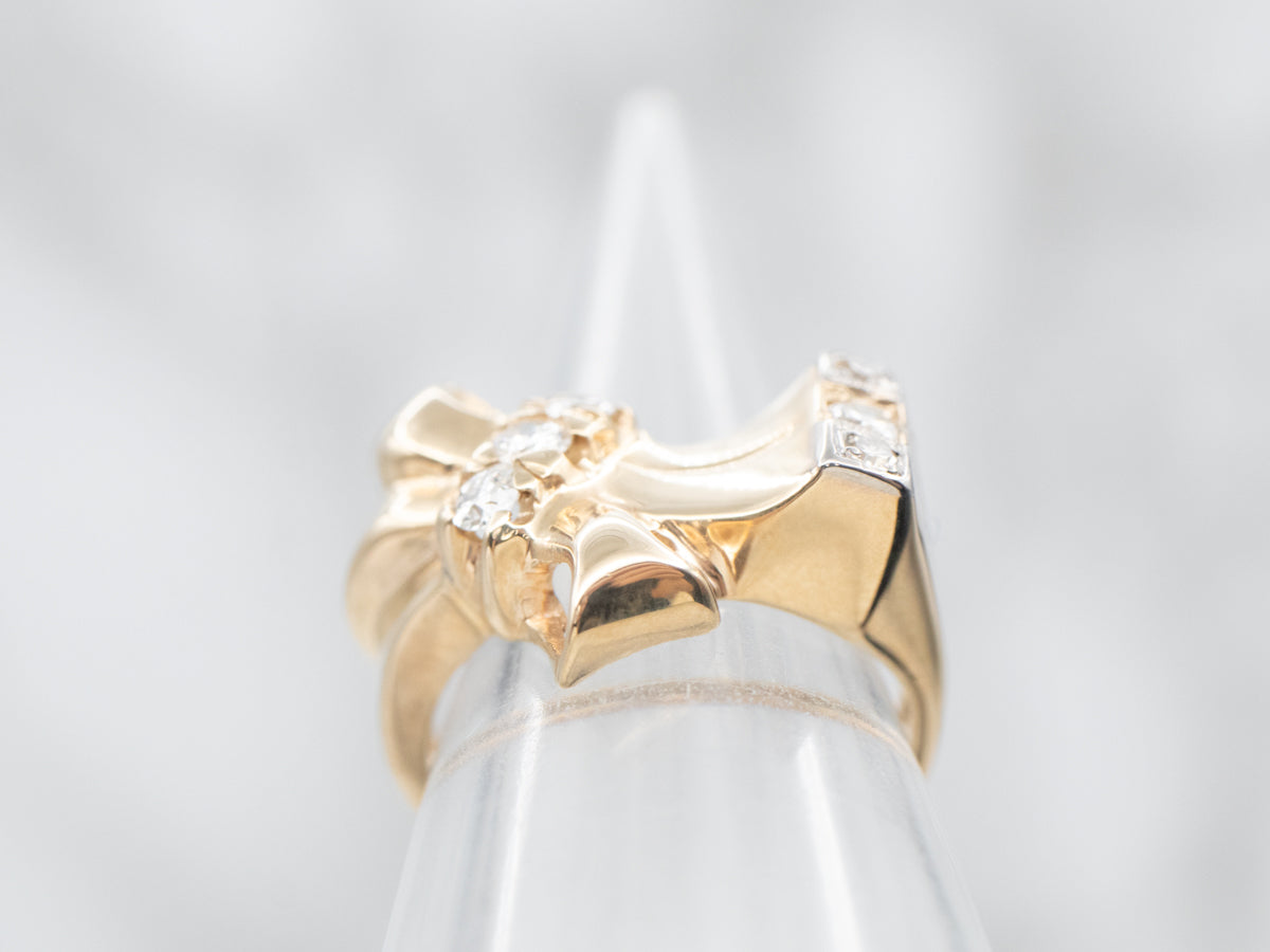 Vintage Gold Diamond Bow Ring