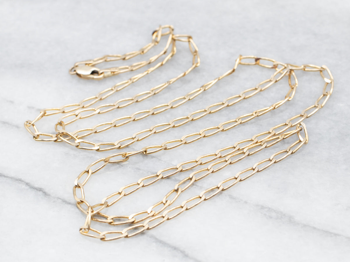 Long Oval Link Curb Chain with Lobster Clasp