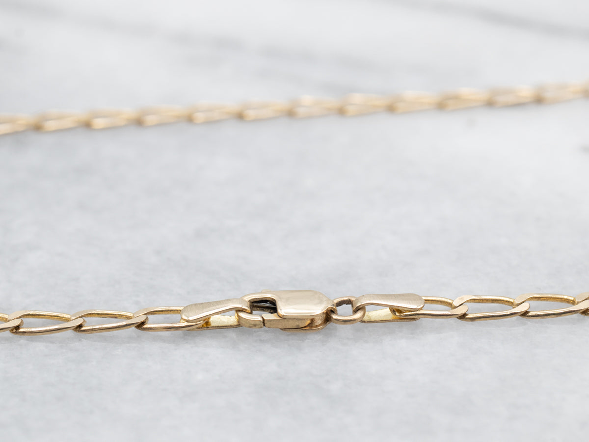 Long Oval Link Curb Chain with Lobster Clasp