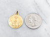 Religious Madonna and Child Gold Medallion
