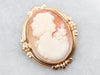 Mid-Century Gold Cameo Brooch or Pendant