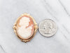 Mid-Century Gold Cameo Brooch or Pendant