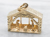 Vintage Gold Creche Nativity Scene Pendant