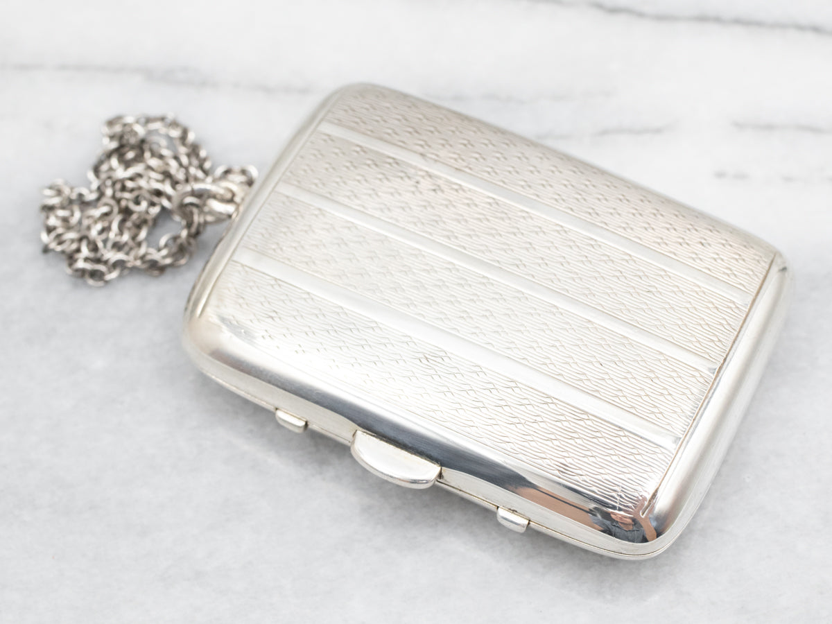 Antique Sterling Silver and Gold Overlay Makeup Compact with Mirror