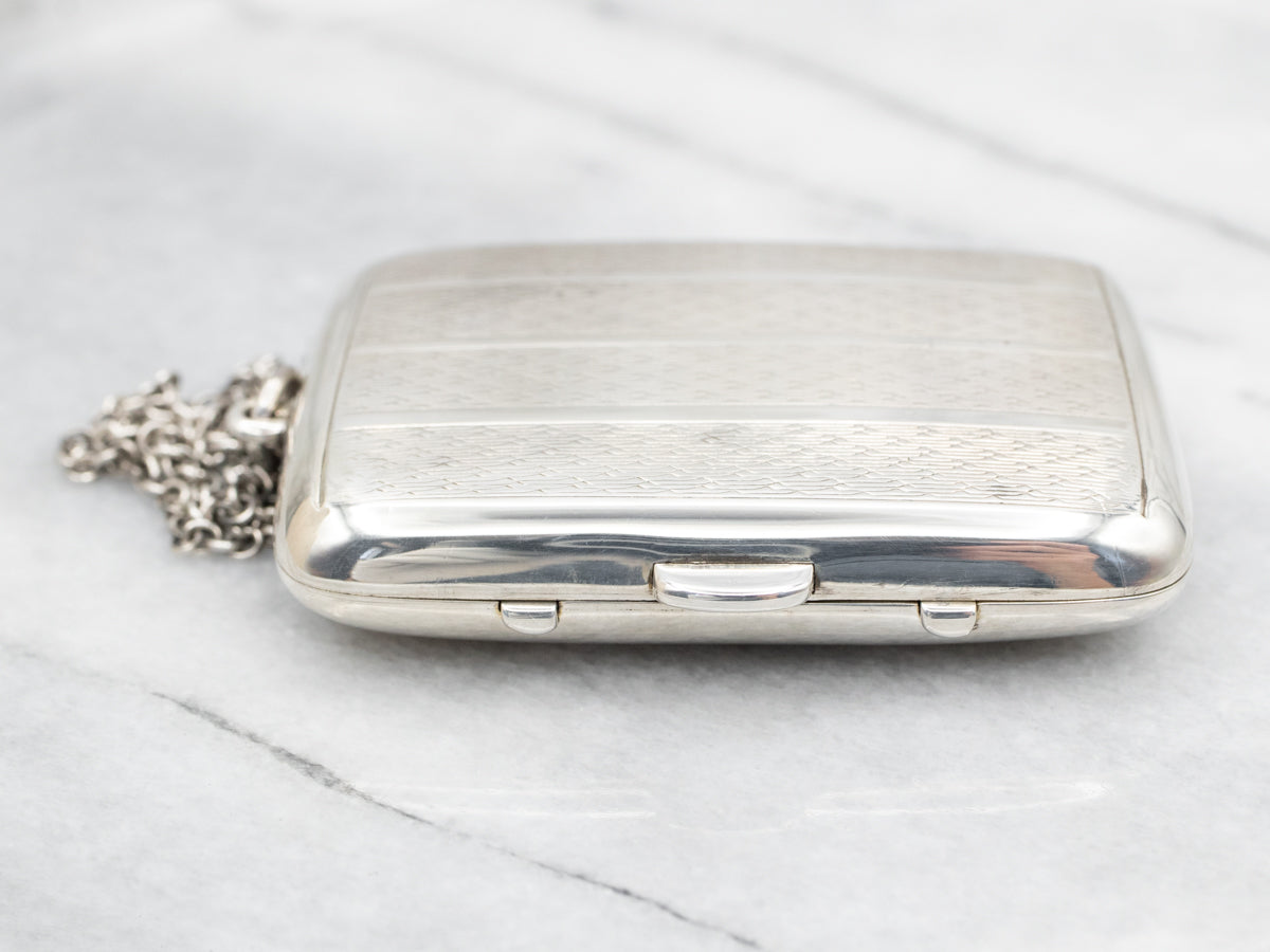 Antique Sterling Silver and Gold Overlay Makeup Compact with Mirror