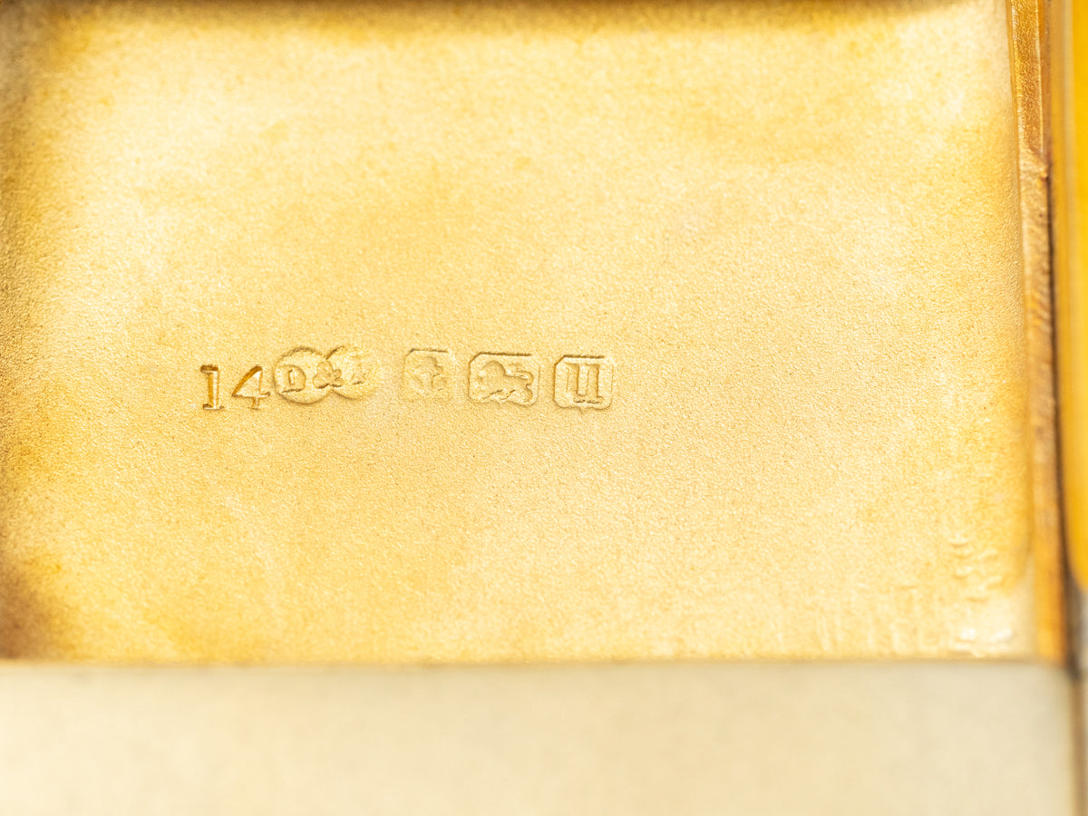 Antique Sterling Silver and Gold Overlay Makeup Compact with Mirror