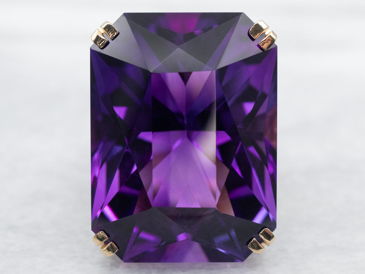 Bold Amethyst Cocktail Ring in Yellow Gold