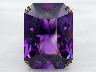 Bold Amethyst Cocktail Ring in Yellow Gold