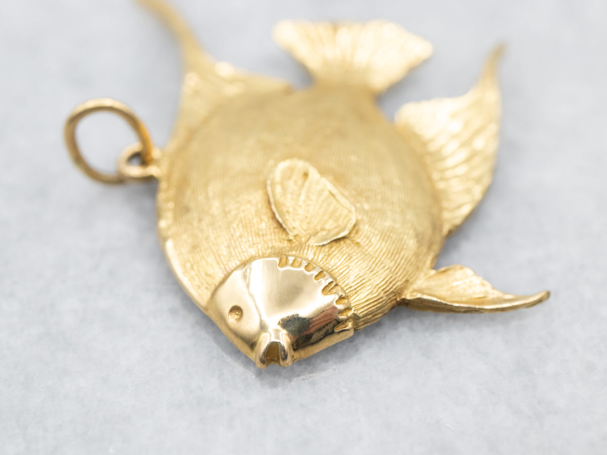 Yellow Gold Angel Fish Pendant