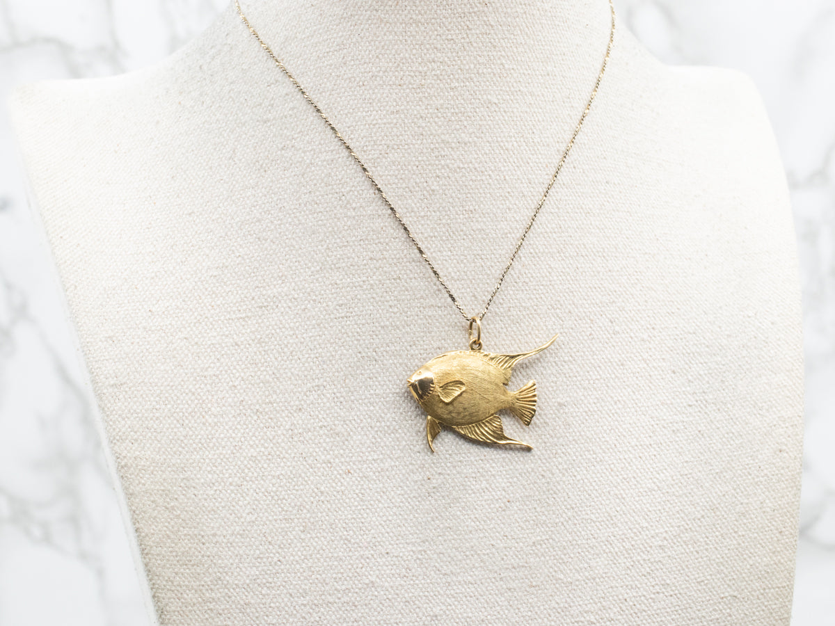 Yellow Gold Angel Fish Pendant