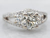 Modern Large Round Brilliant Diamond Engagement Ring