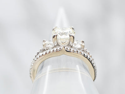 Modern Large Round Brilliant Diamond Engagement Ring
