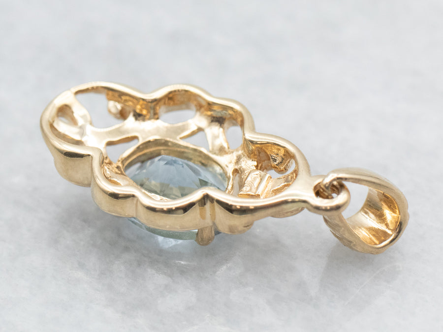 Looping Gold Aquamarine Pendant