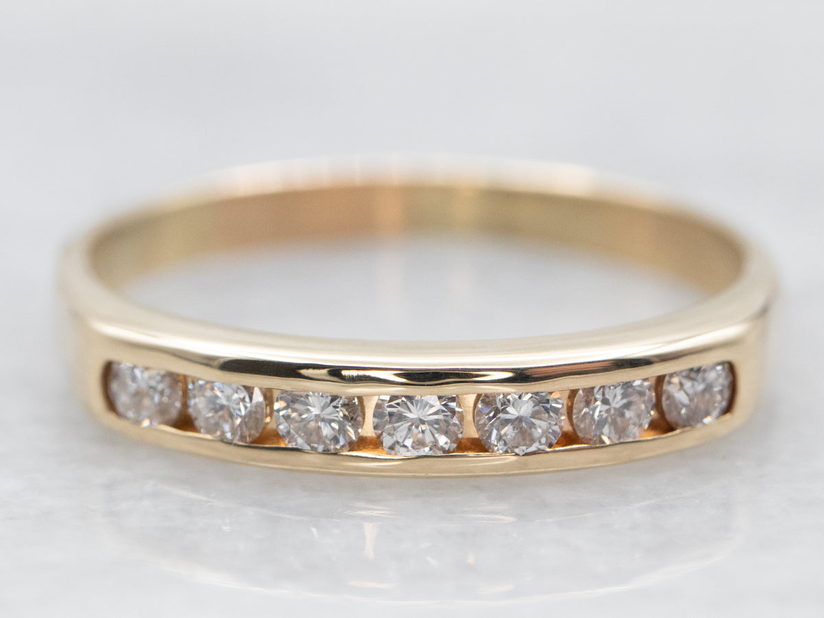 Yellow Gold Channel Set Diamond Wedding Band