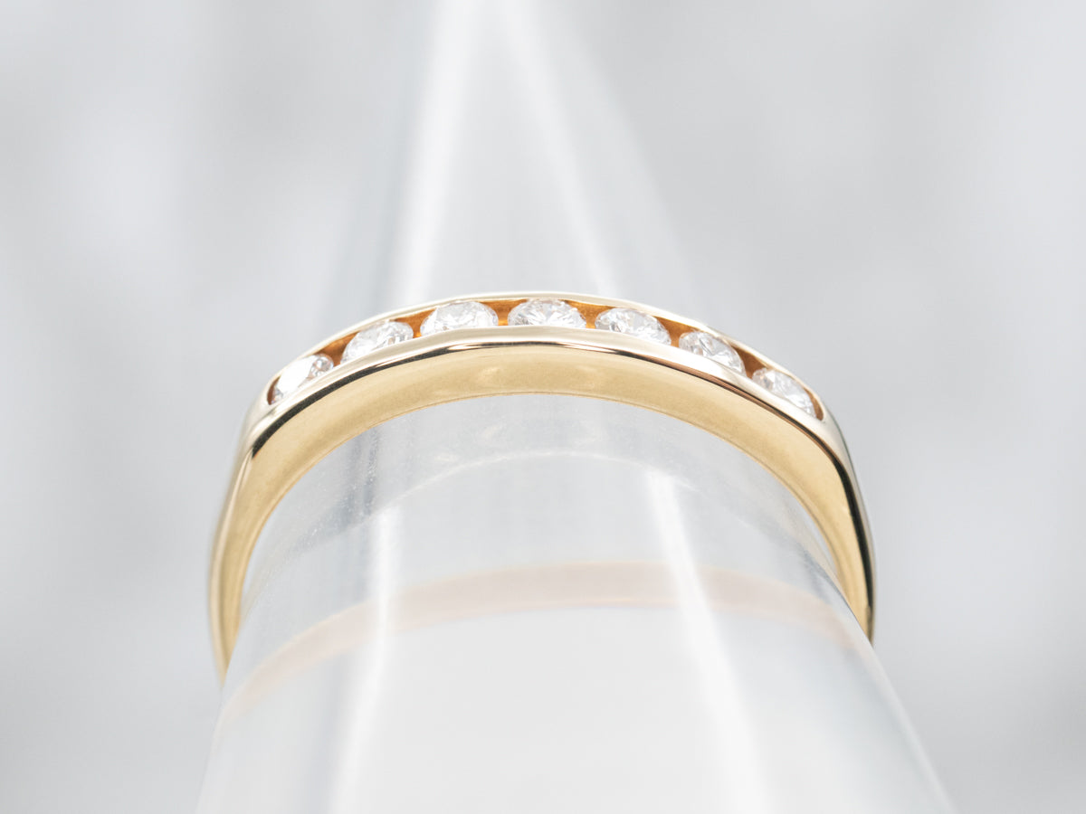 Yellow Gold Channel Set Diamond Wedding Band
